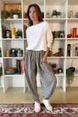 The Sunday Morning Stripe Twist Pant Greys Melange